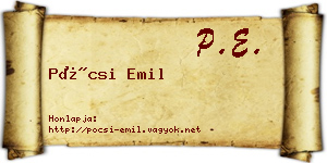 Pócsi Emil névjegykártya